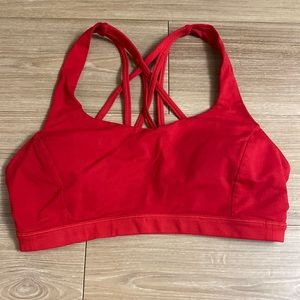 Bright Red Lulu Sports Bra